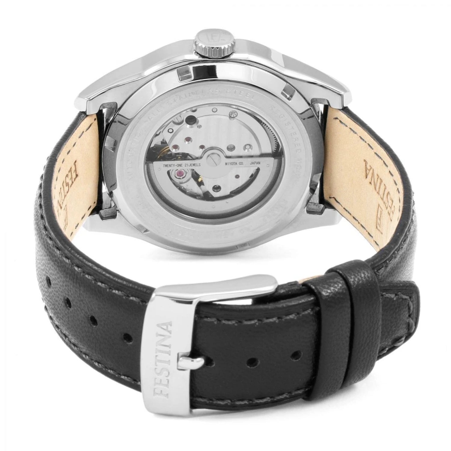 ساعة فيستينا الرجالية بحركة أوتوماتيكية ولون مينا أسود - F16885/4