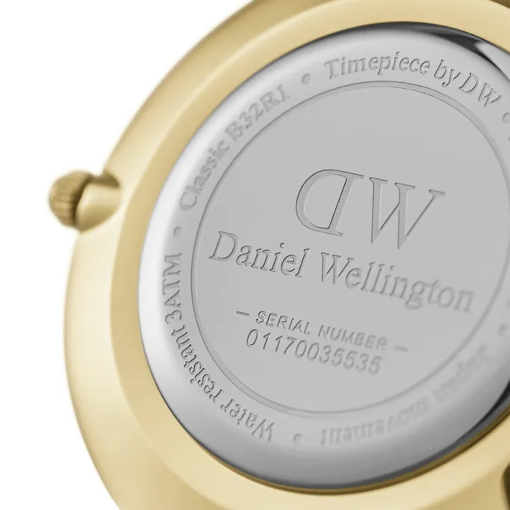 ساعة دانيال ولينغتون النسائية بحركة كوارتز ولون مينا أبيض - DW-1305