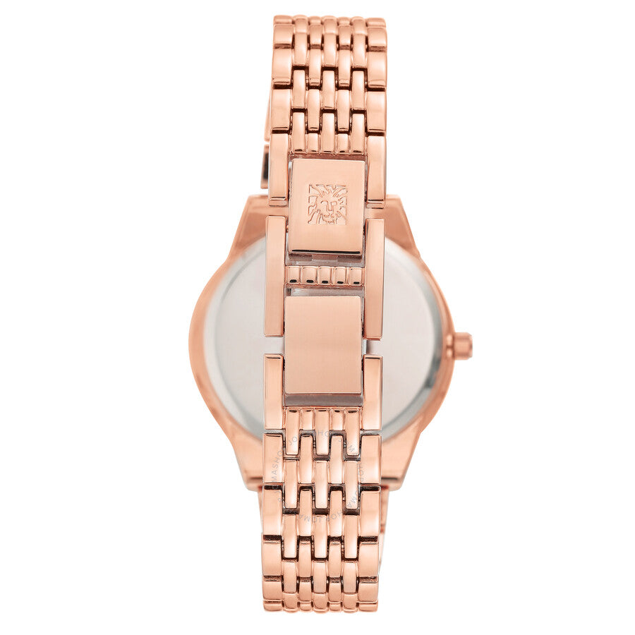 ساعة آن كلاين النسائية بحركة كوارتز ولون مينا أرجواني - AK-0037