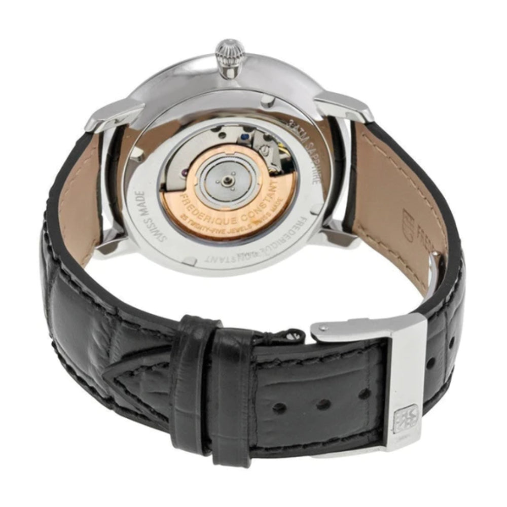 ساعة فريدريك كونستانت الرجالية بحركة أوتوماتيكية ولون مينا فضي - FC-0084