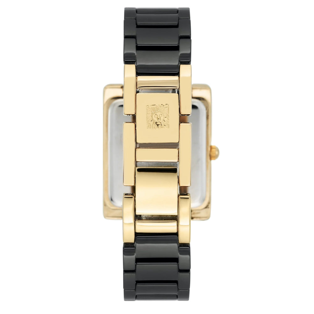 ساعة آن كلاين النسائية بحركة كوارتز ولون مينا أسود - AK-0247