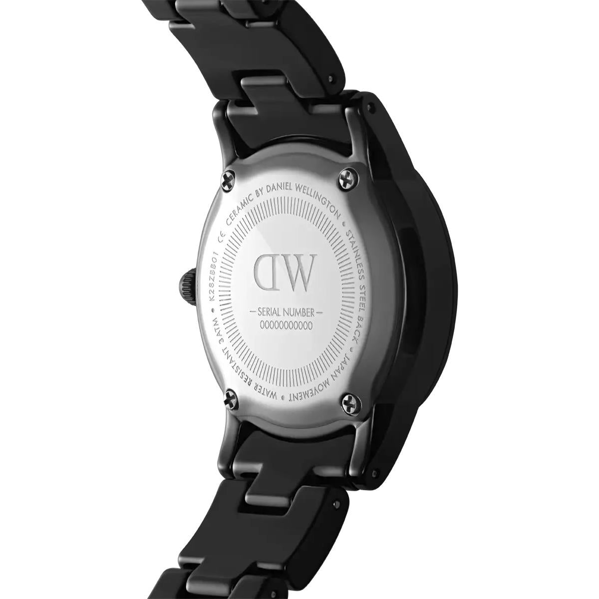 ساعة دانيال ولينغتون النسائية بحركة كوارتز ولون مينا أسود - DW-1314