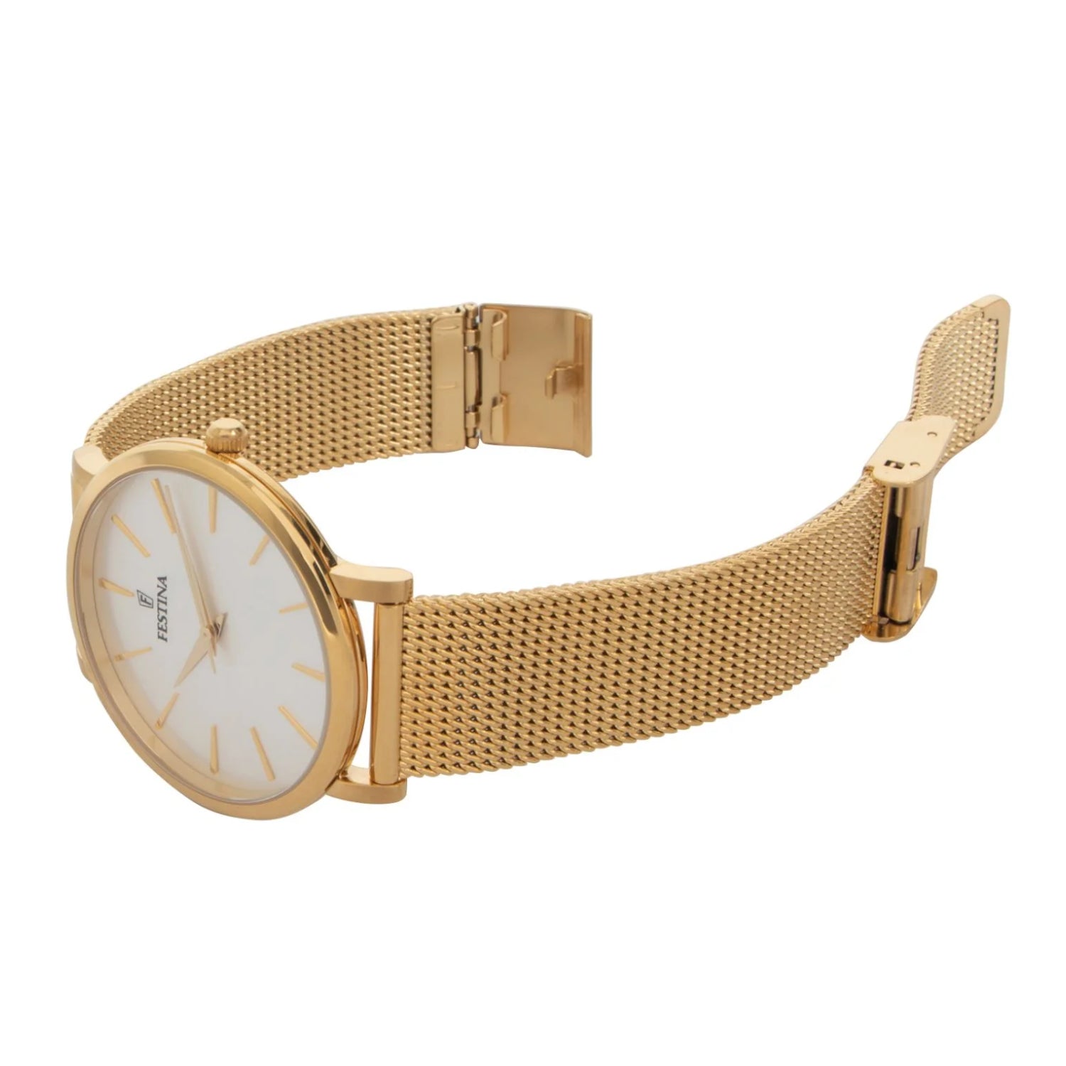 ساعة فيستينا النسائية بحركة كوارتز ولون مينا أبيض - f20476/1