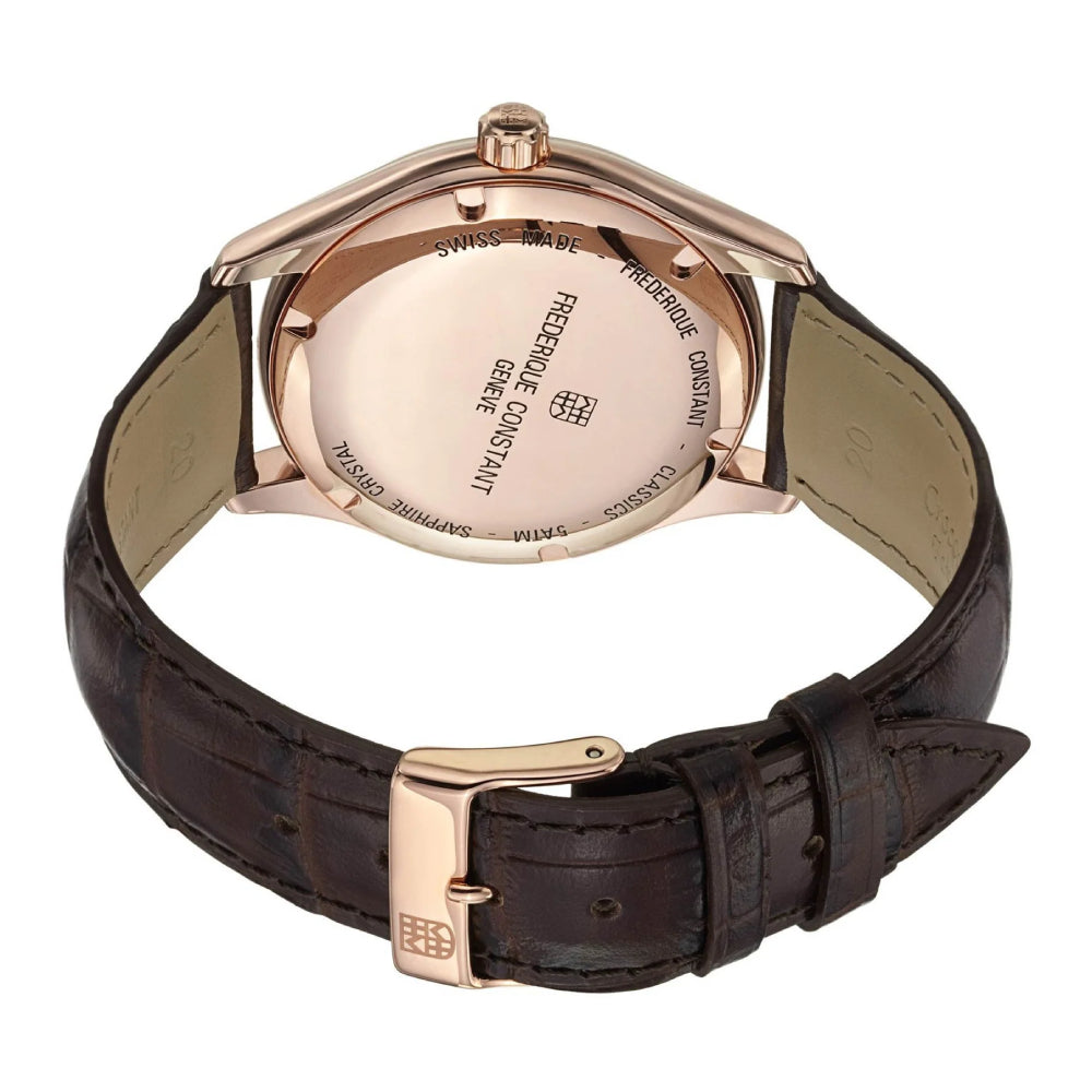 ساعة فريدريك كونستانت الرجالية بحركة كوارتز ولون مينا أسود - FC-0033