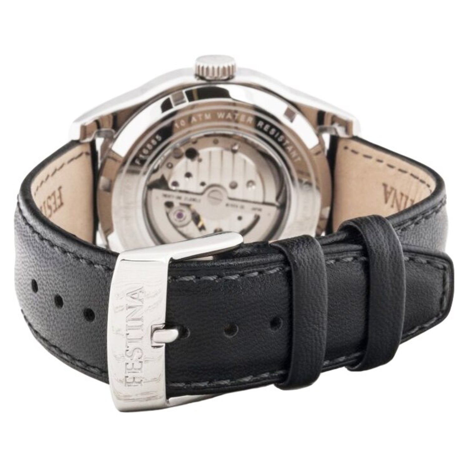 ساعة فيستينا الرجالية بحركة أوتوماتيكية ولون مينا فضي ورمادي - F16885/2