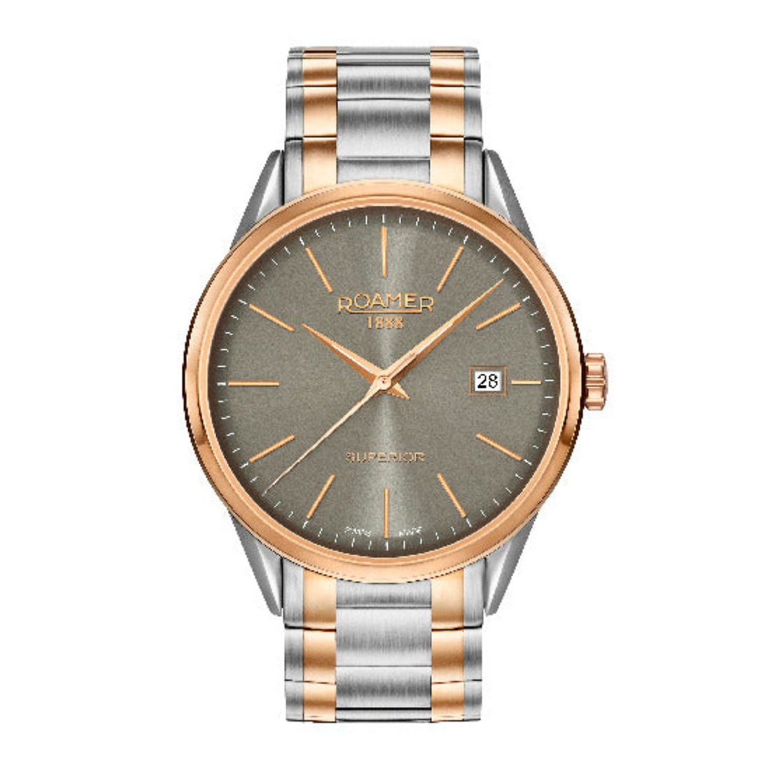 ساعة رومر الرجالية بحركة كوارتز ولون مينا رمادي - ROA-0007