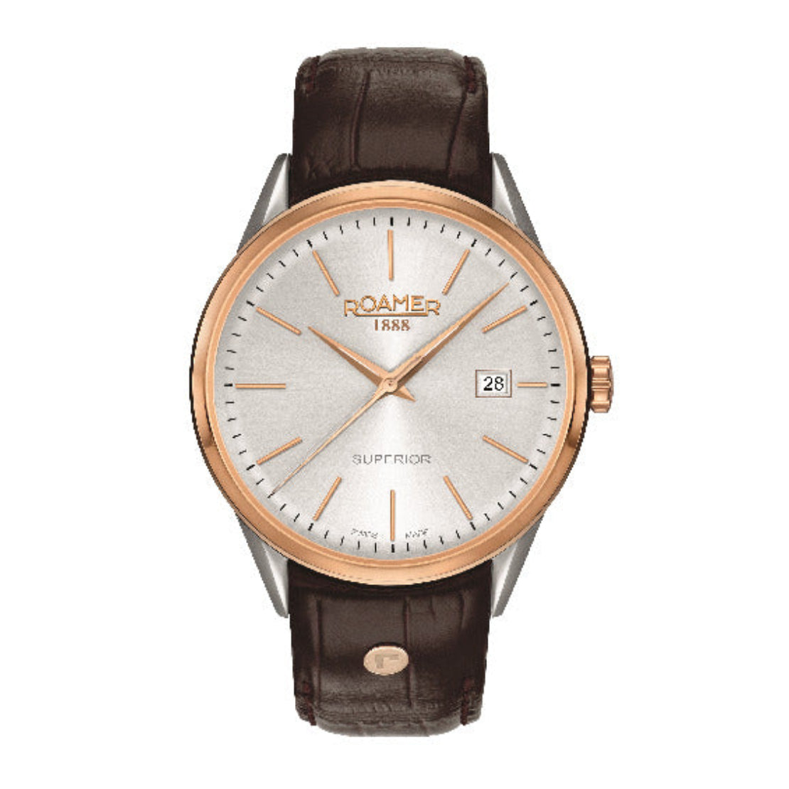 ساعة رومر الرجالية بحركة كوارتز ولون مينا فضي - ROA-0008