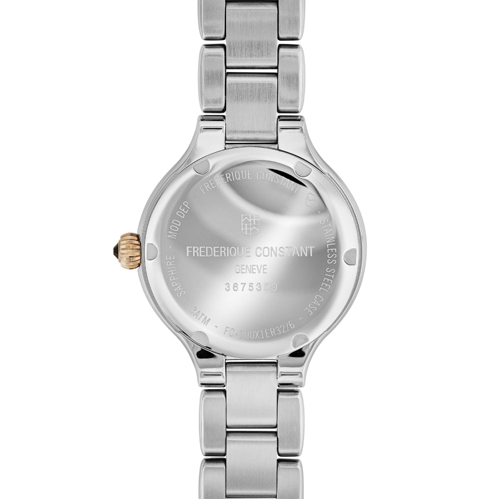 ساعة فريدريك كونستانت النسائية بحركة كوارتز ولون مينا أبيض - FC-0002