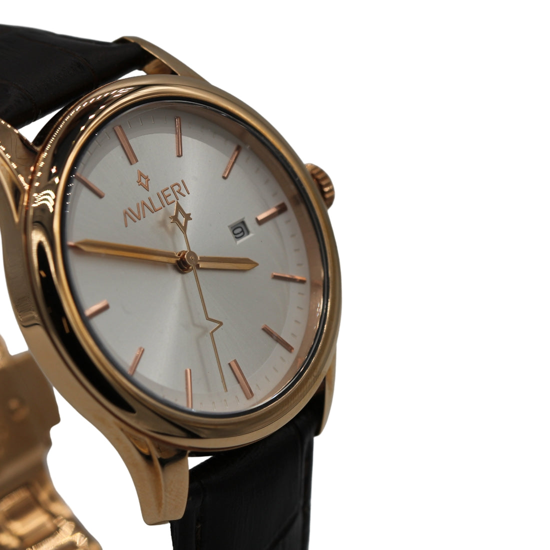 ساعة أفاليري الرجالية بحركة كوارتز ولون مينا أبيض- AV-2420B