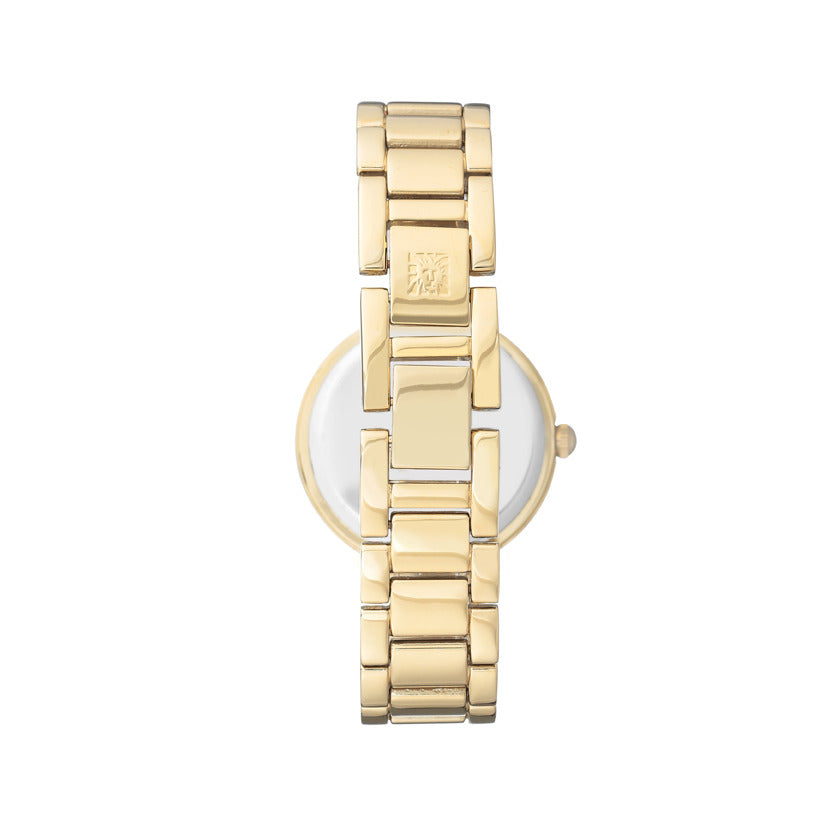 ساعة آن كلاين النسائية بحركة كوارتز ولون مينا أخضر - AK-0140