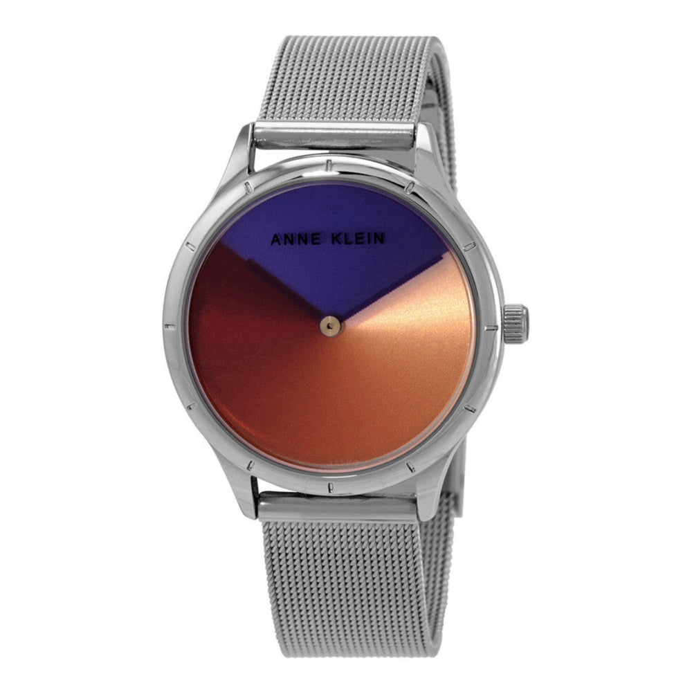 ساعة آن كلاين النسائية بحركة كوارتز ولون مينا برتقالي وأرجواني - AK-0202