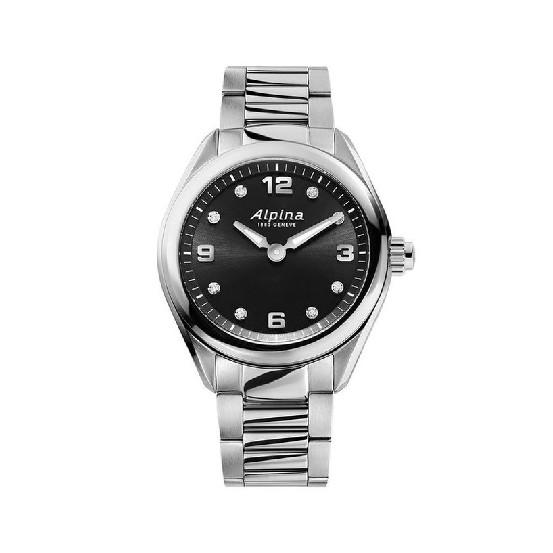 Women s Watch Quartz Movement Black Dial ALP 0083 8 D 0.04CT