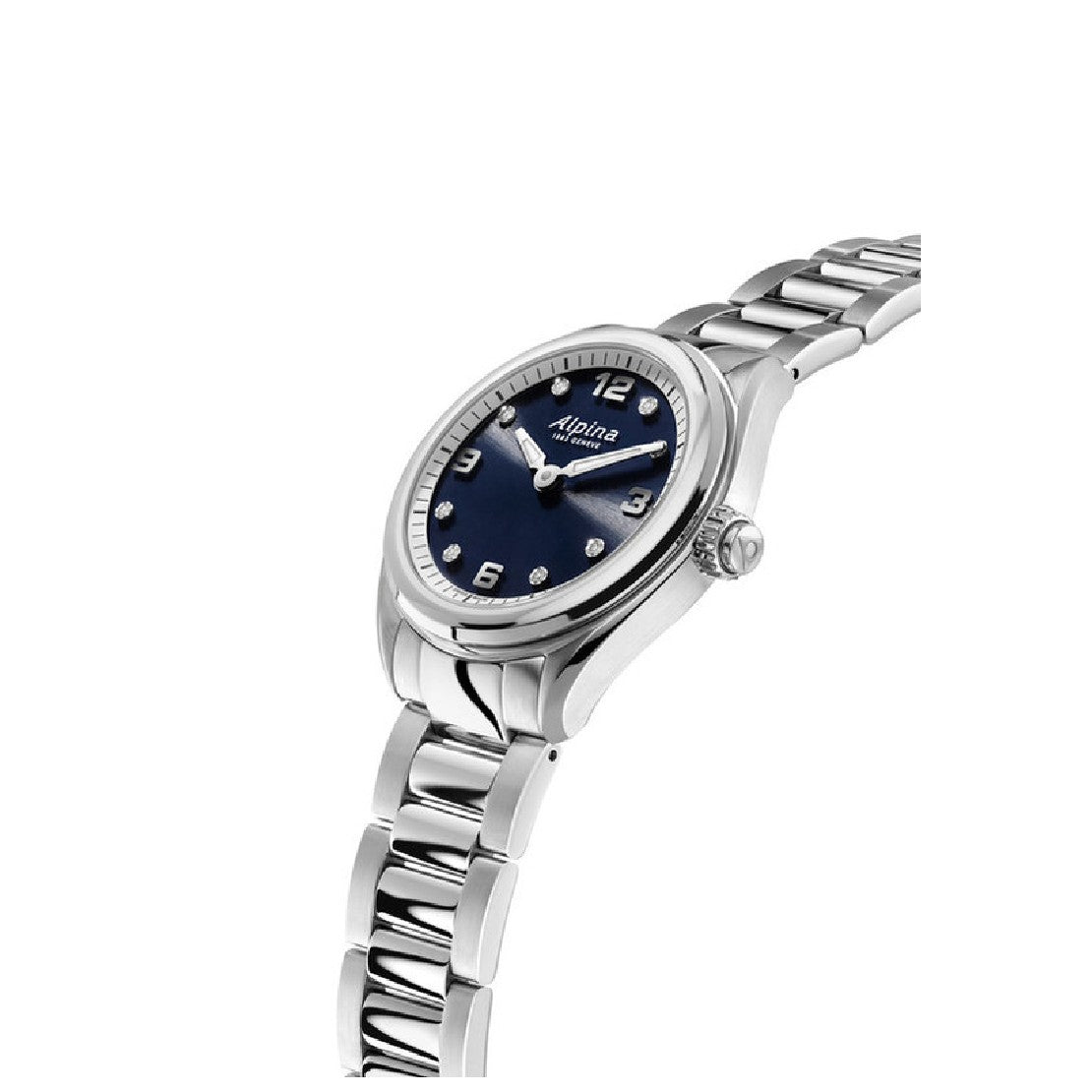 ساعة ألبينا النسائية بحركة كوارتز ولون مينا أزرق - ALP-0084(8/D 0.04CT)ST+CH