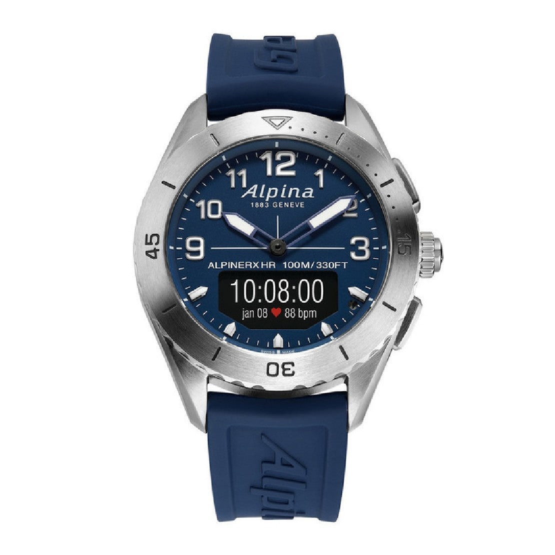 ساعة ألبينا الرجالية بحركة كوارتز ولون مينا أزرق - ALP-0090+Strap+Charger