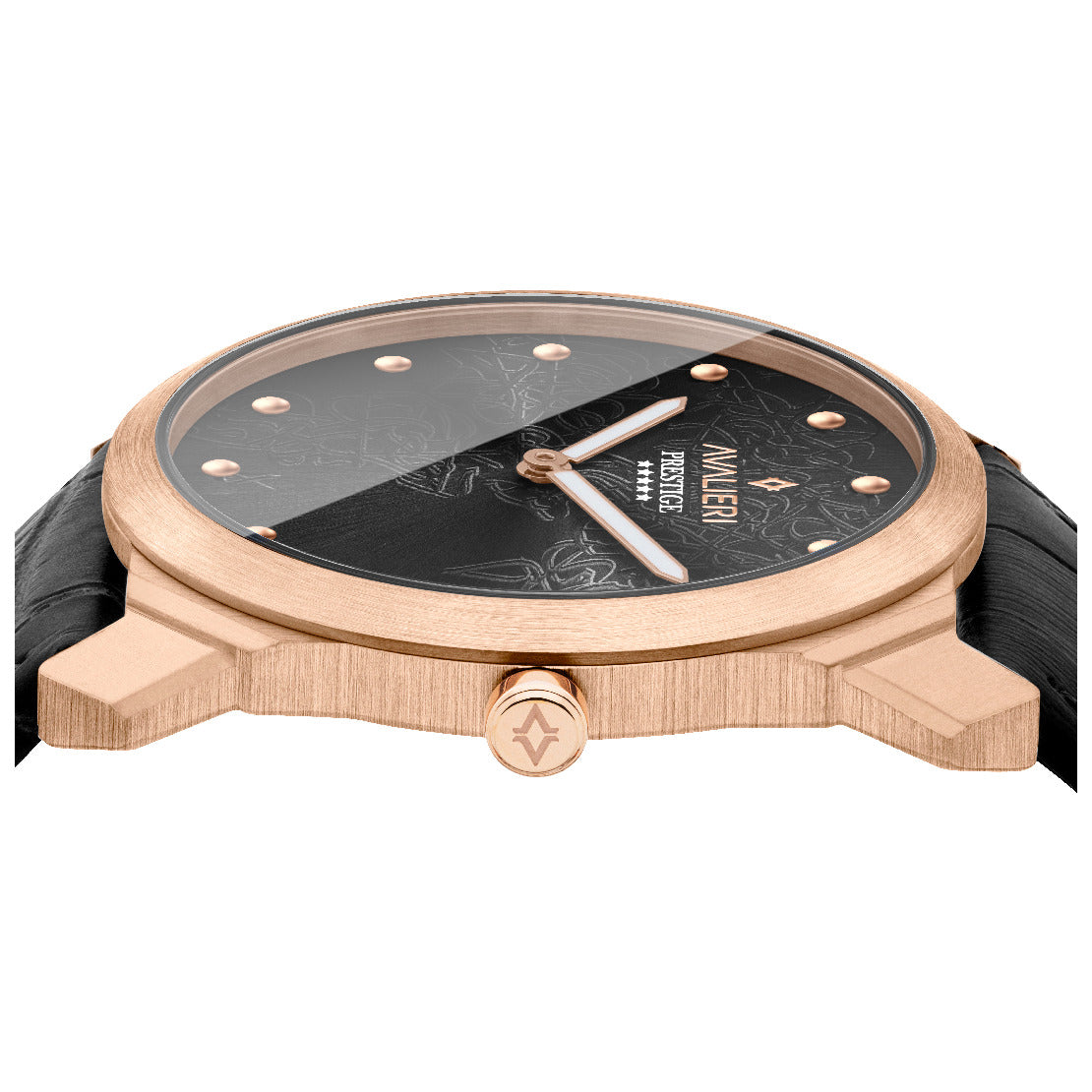 ساعة أفاليري برستيج الرجالية بحركة كوارتز السويسرية ولون مينا أسود - AP-0096