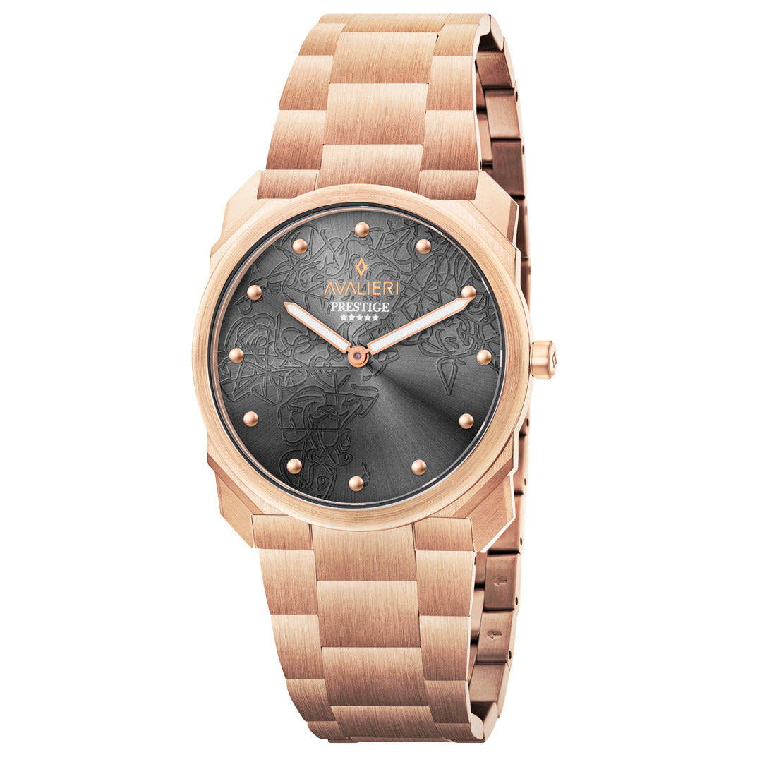 ساعة أفاليري برستيج الرجالية بحركة كوارتز السويسرية ولون مينا رمادي - AP-0099