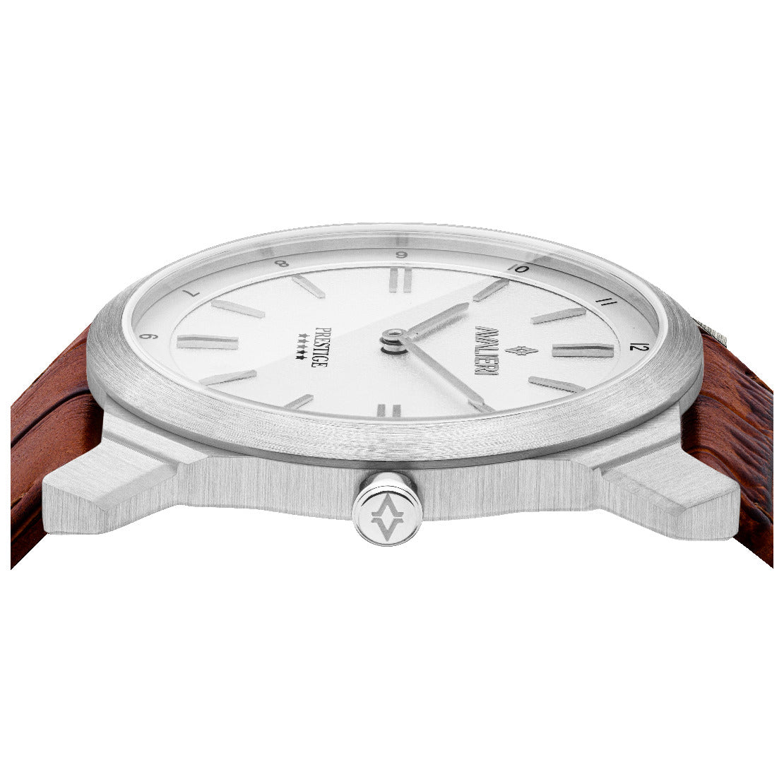 Avalieri Prestige Men's Watch, Swiss Quartz Movement, Silver White Dial - AP-0102