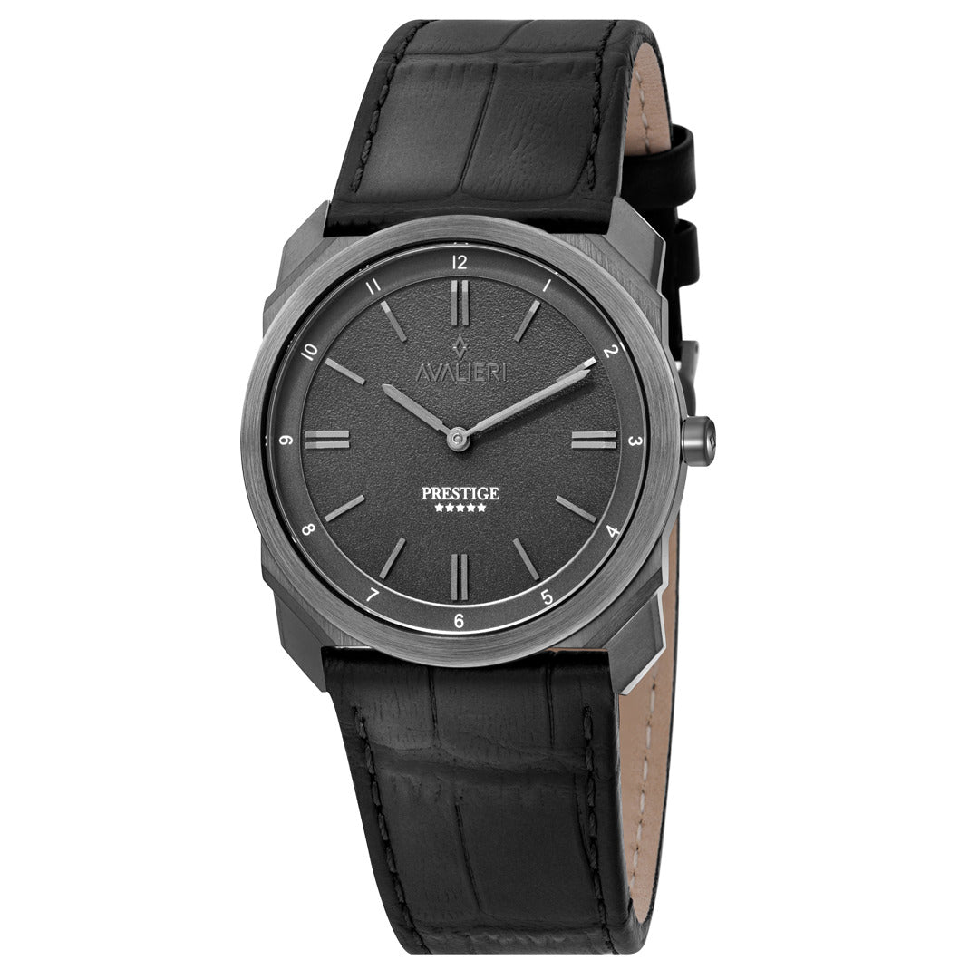 ساعة أفاليري برستيج الرجالية بحركة كوارتز السويسرية ولون مينا رمادي - AP-0103