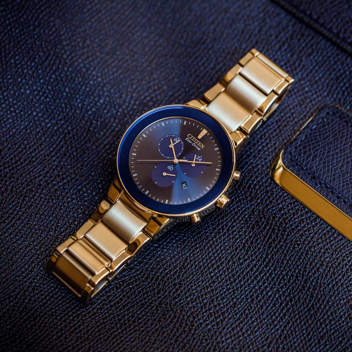 Citizen Men's Optical Powered Movement Blue Dial Watch - AT2243-87L