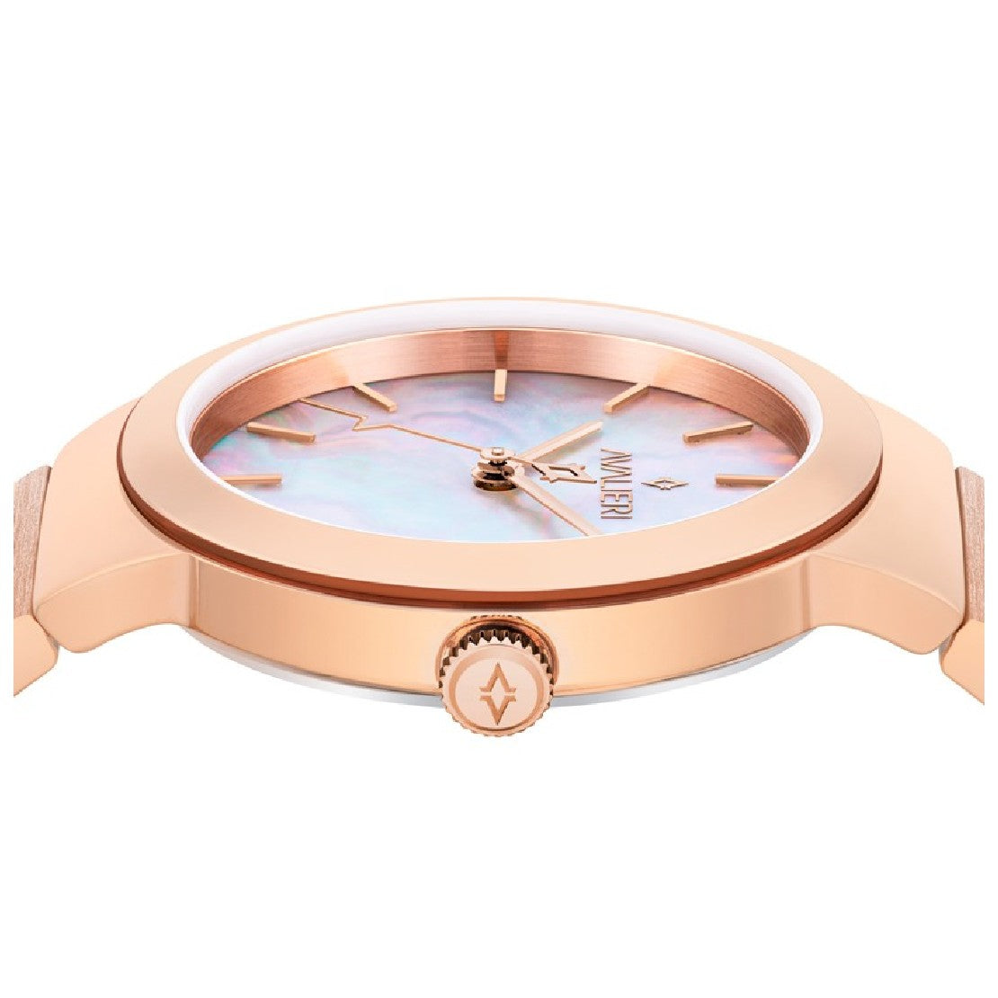 ساعة أفاليري النسائية بحركة كوارتز ولون مينا أبيض - AV-2297B