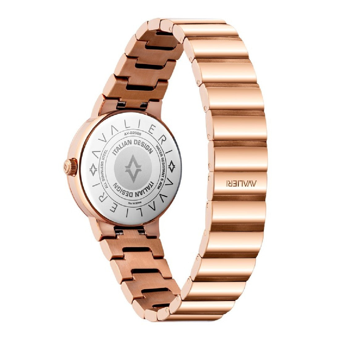 ساعة أفاليري النسائية بحركة كوارتز ولون مينا أبيض - AV-2297B