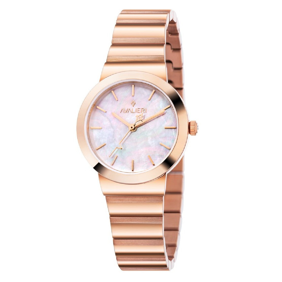 ساعة أفاليري النسائية بحركة كوارتز ولون مينا أبيض - AV-2297B