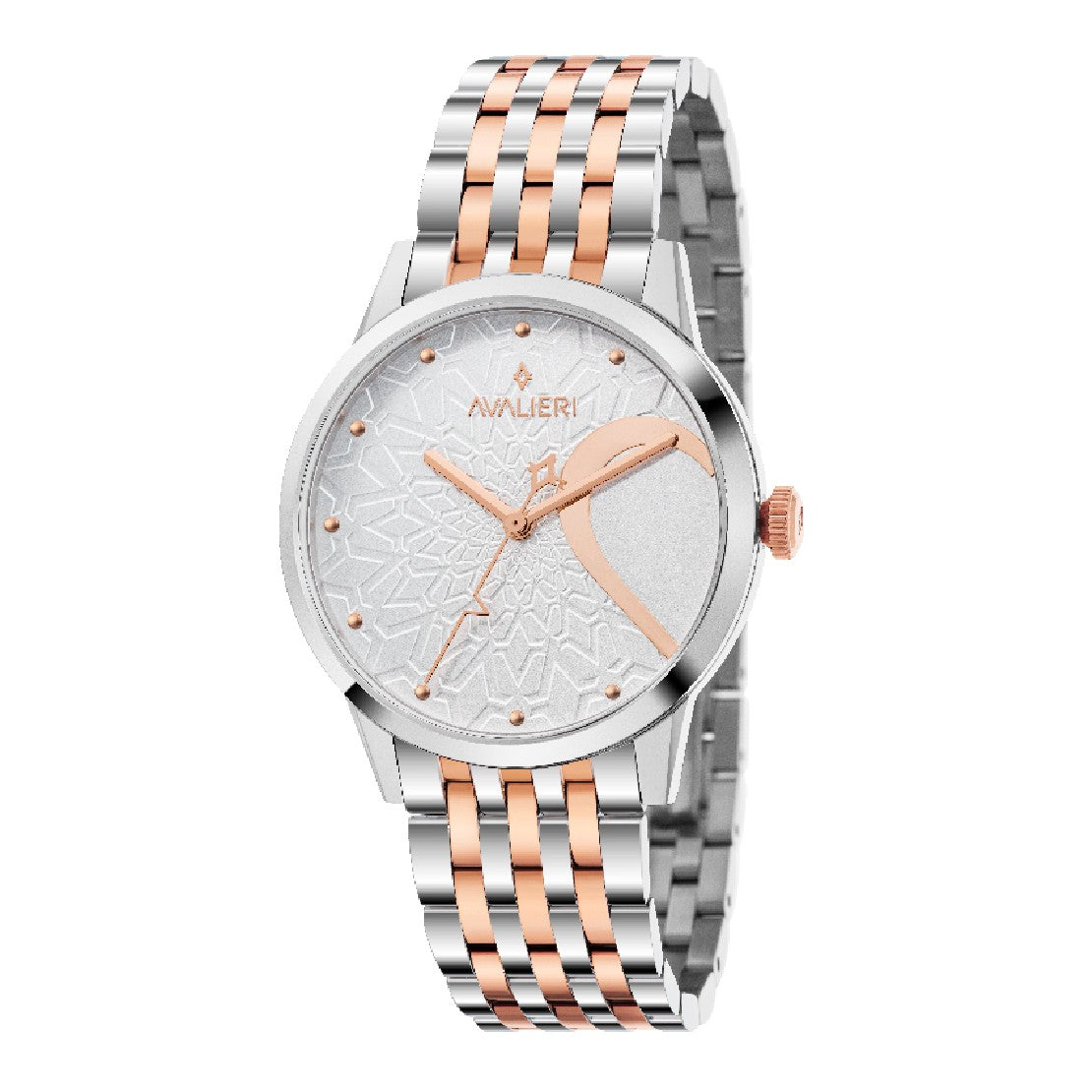 ساعة أفاليري الرجالية بحركة كوارتز ولون مينا فضي - AV-2316B