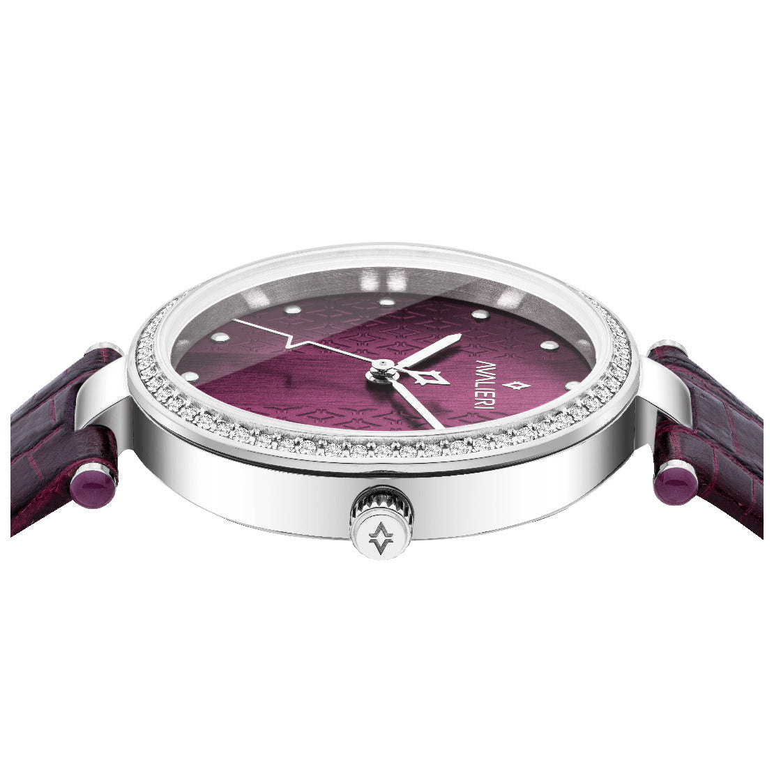 ساعة أفاليري النسائية بحركة كوارتز ولون مينا أرجواني - AV-2443B