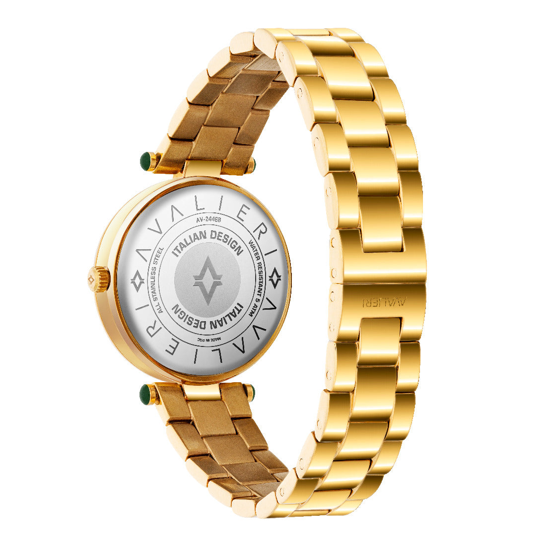 ساعة أفاليري النسائية بحركة كوارتز ولون مينا أخضر - AV-2446B