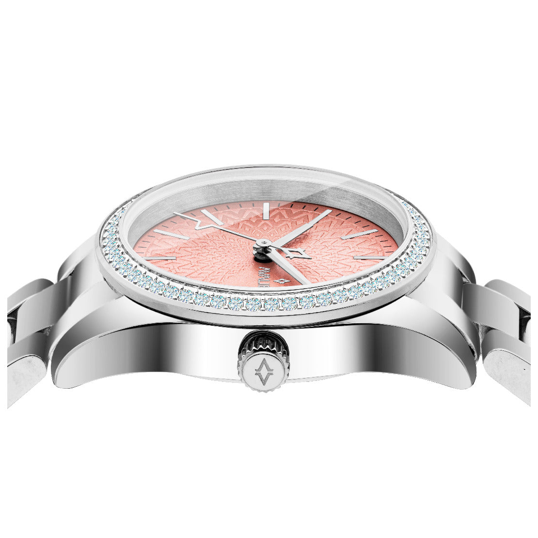 ساعة أفاليري النسائية بحركة كوارتز ولون مينا وردي - AV-2484B