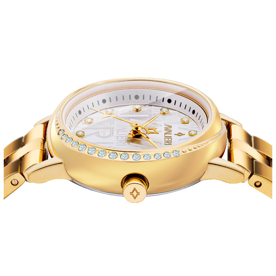 ساعة أفاليري النسائية بحركة كوارتز ولون مينا أبيض - AV-2487B