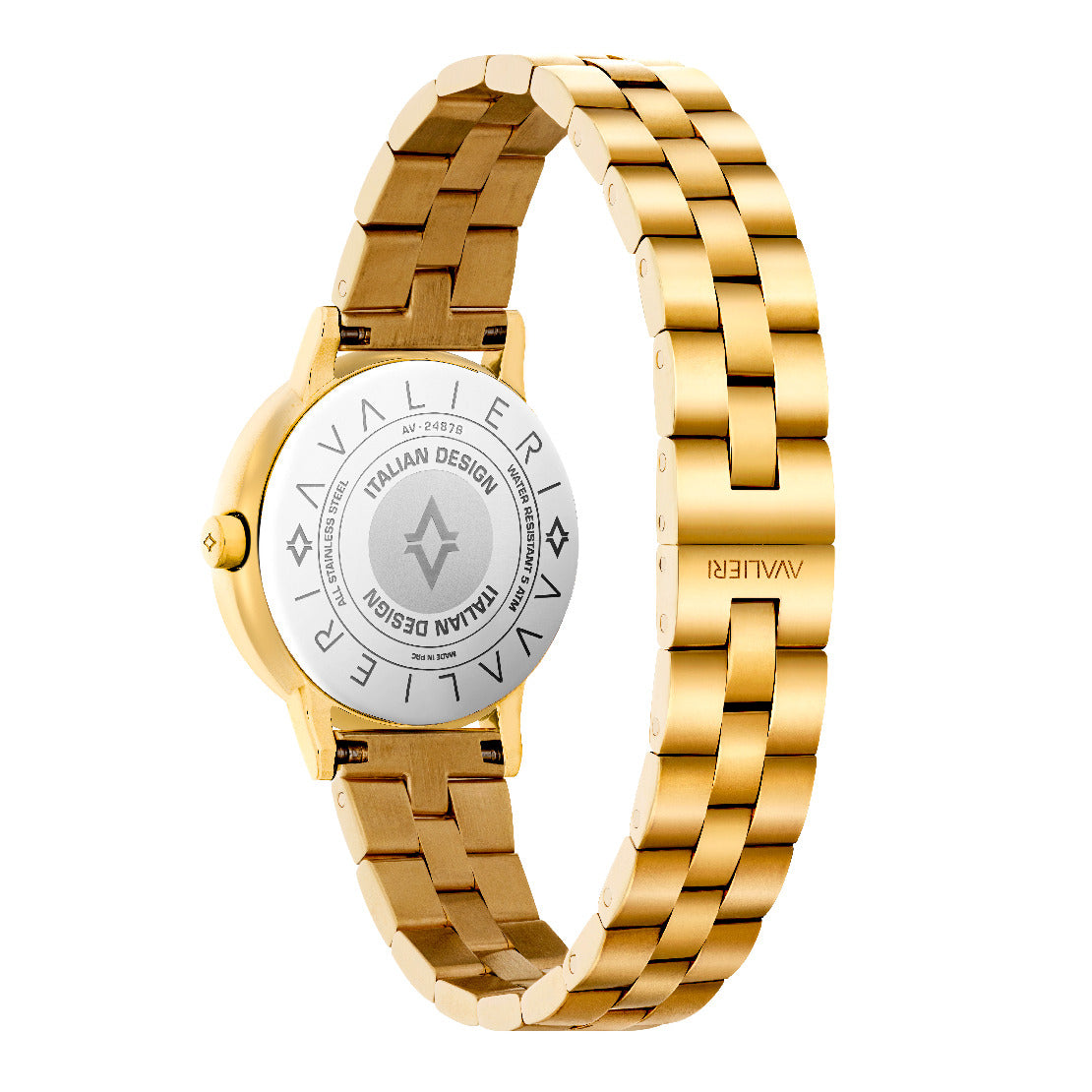 ساعة أفاليري النسائية بحركة كوارتز ولون مينا أبيض - AV-2487B