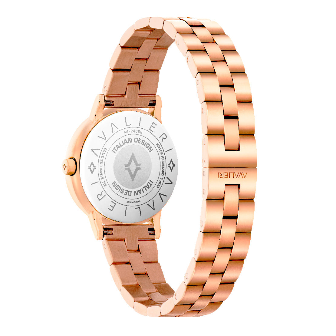 ساعة أفاليري النسائية بحركة كوارتز ولون مينا أبيض - AV-2488B