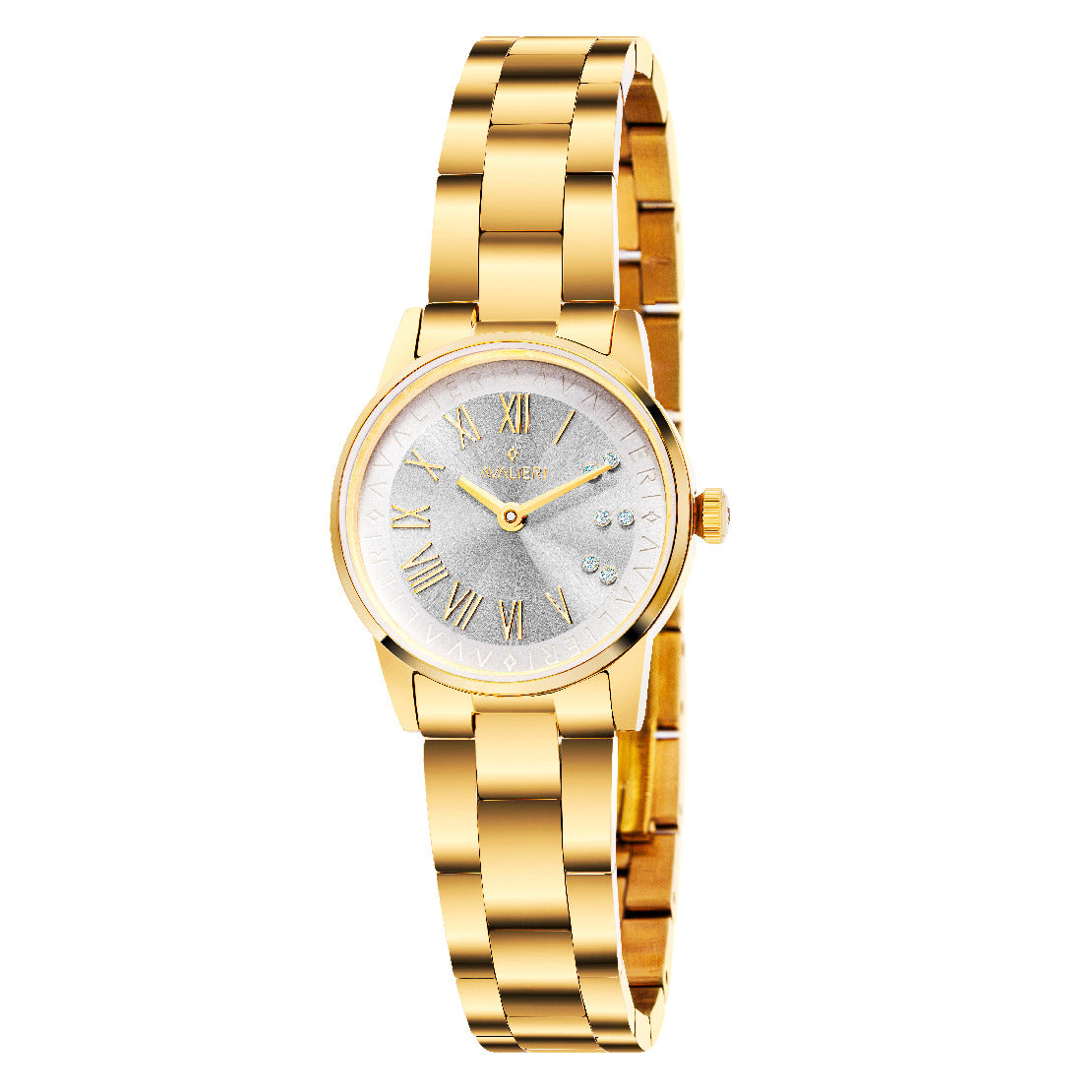 ساعة أفاليري النسائية بحركة كوارتز ولون مينا أبيض - AV-2493B