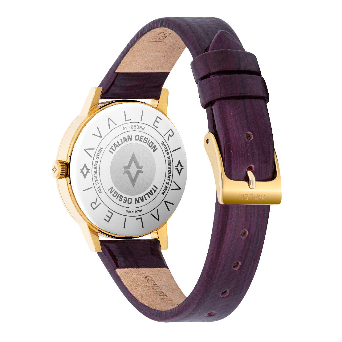 ساعة أفاليري النسائية بحركة كوارتز ولون مينا أرجواني - AV-2539B