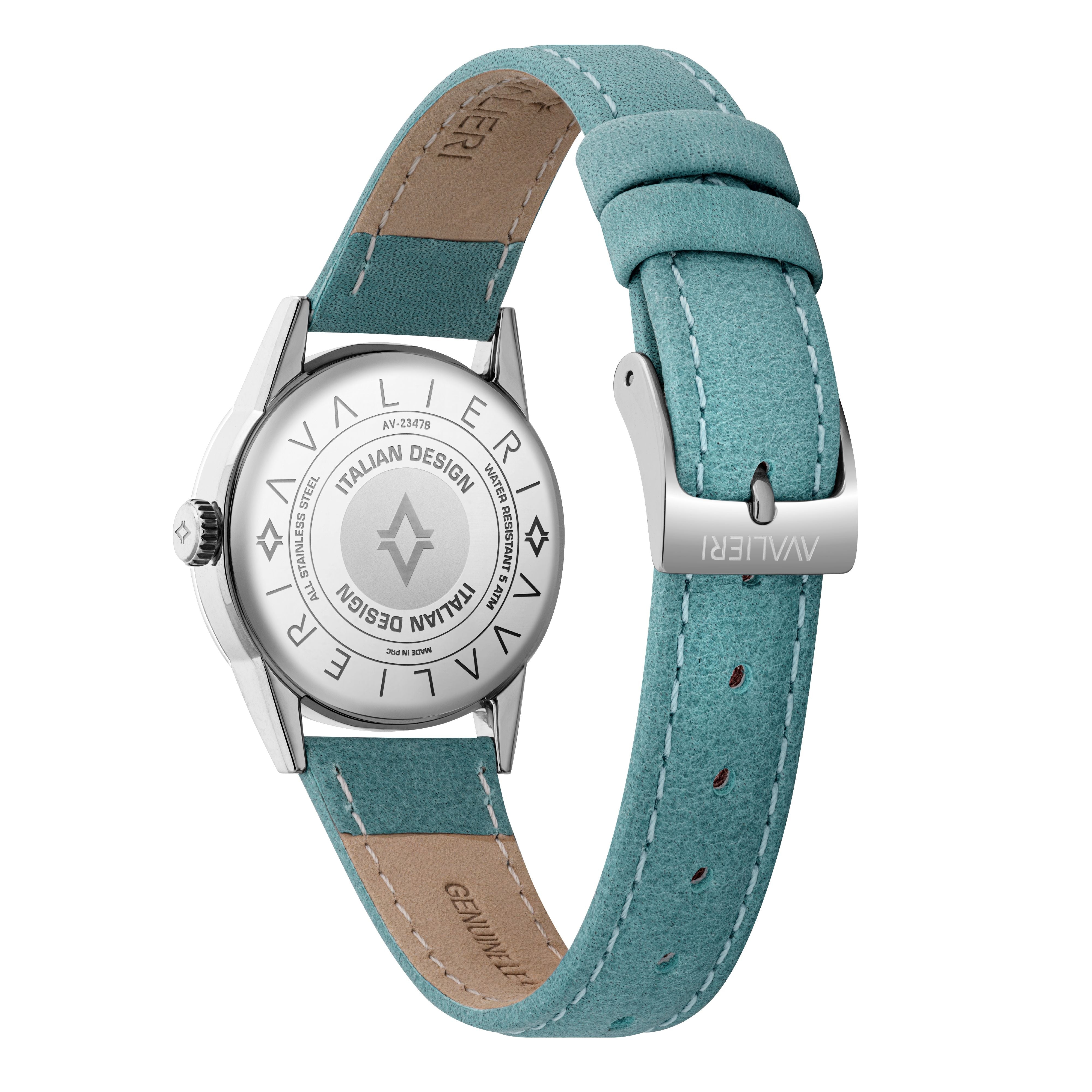 ساعة أفاليري النسائية بحركة كوارتز ولون مينا فضي - AV-2347B