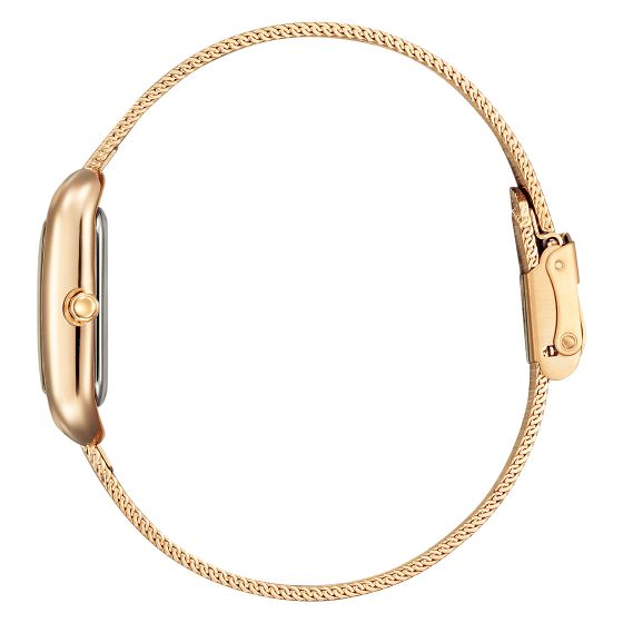 ساعة سيتيزن النسائية بحركة تعمل بالطاقة الضوئية ولون مينا ذهبي - EM0493-85P