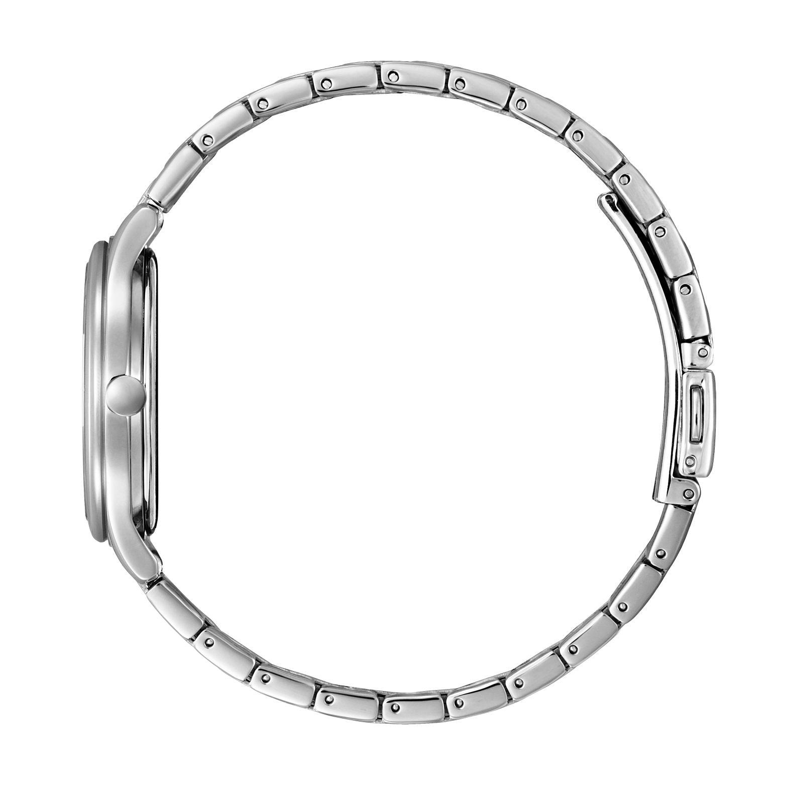 ساعة سيتيزن النسائية بحركة تعمل بالطاقة الضوئية ولون مينا فضي - EM0500-73A