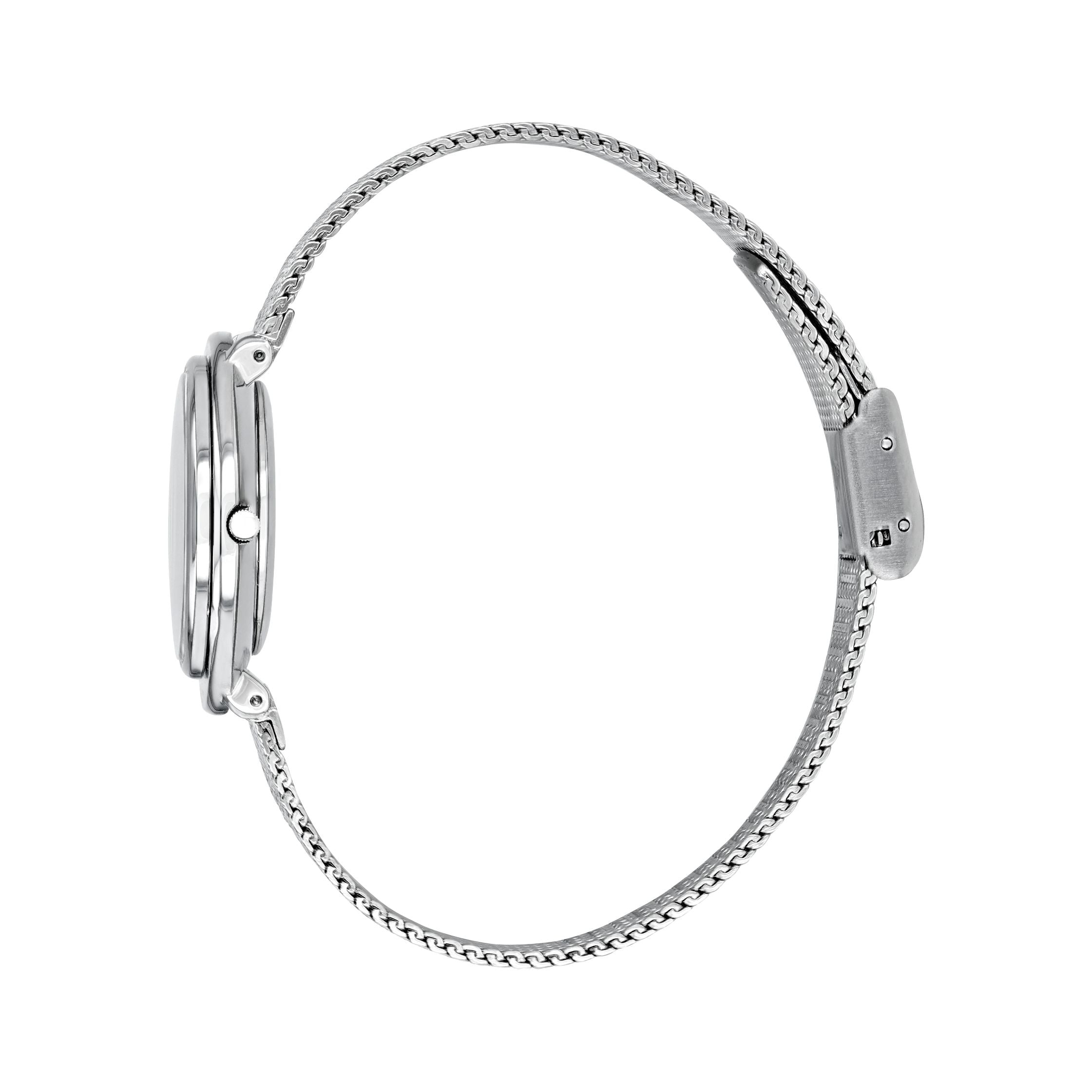 ساعة سيتيزن النسائية بحركة تعمل بالطاقة الضوئية ولون مينا فضي - EM0640-82D