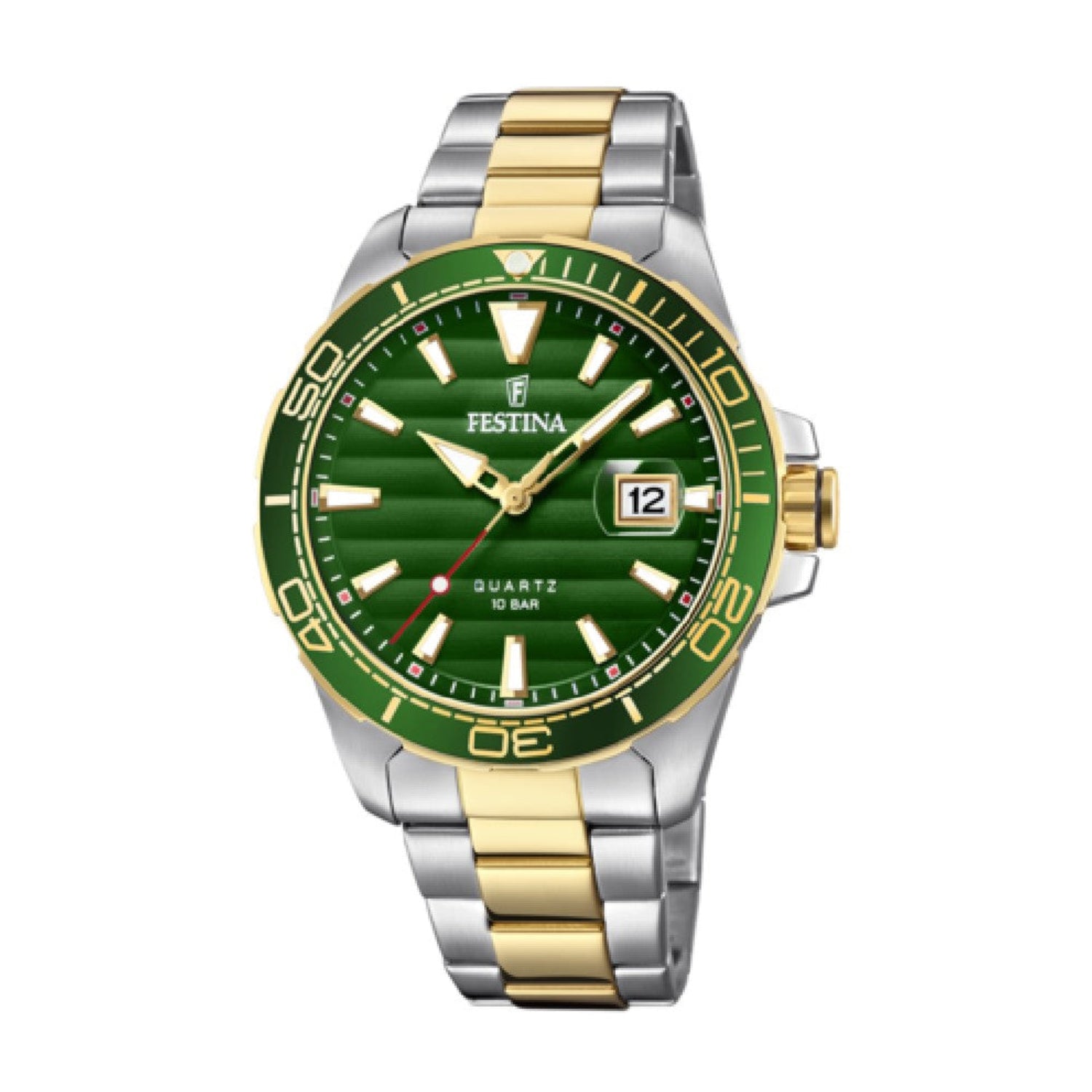 ساعة فيستينا الرجالية بحركة كوارتز ولون مينا أخضر - F20362/3