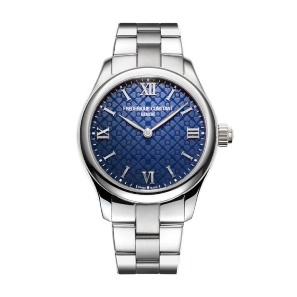 ساعة فريدريك كونستانت النسائية بحركة كوارتز ولون مينا أزرق - FC-0175+L
