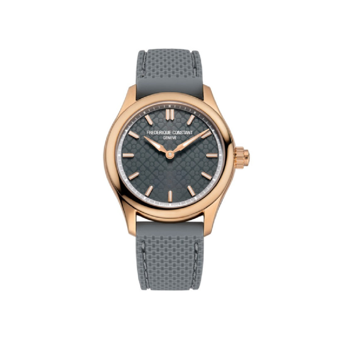 ساعة فريدريك كونستانت النسائية بحركة كوارتز ولون مينا رمادي - FC-0196+Charger