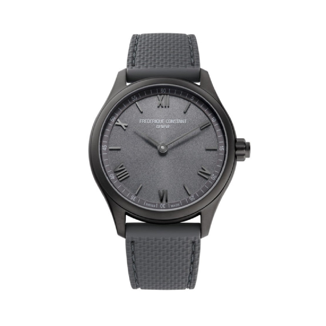 ساعة فريدريك كونستانت الرجالية بحركة كوارتز ولون مينا رمادي - FC-0202+Charger