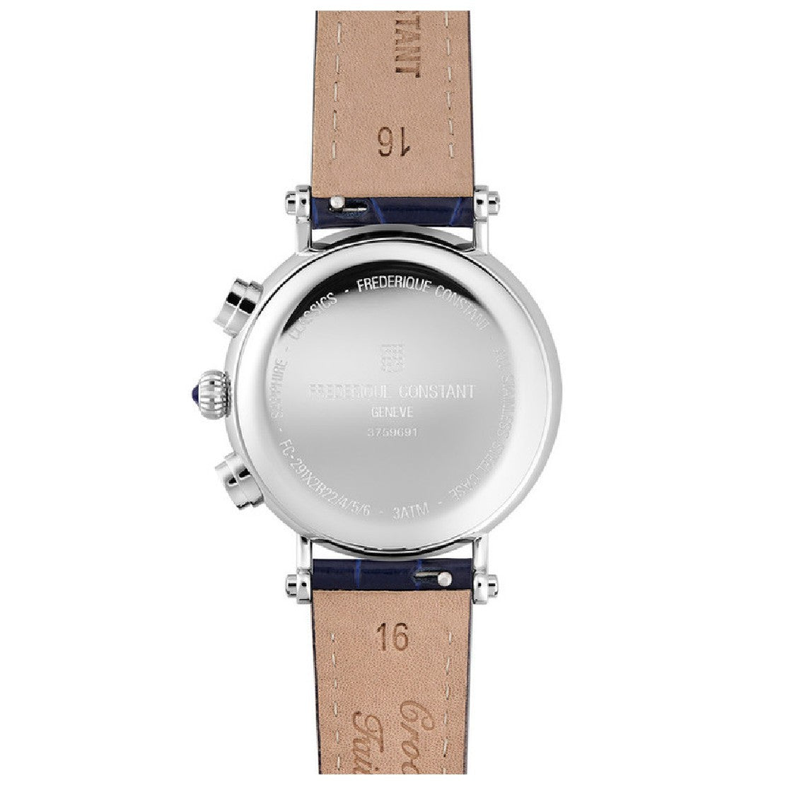 ساعة فريدريك كونستانت النسائية بحركة كوارتز ولون مينا أزرق - FC-0213(8/D 0.05CT)