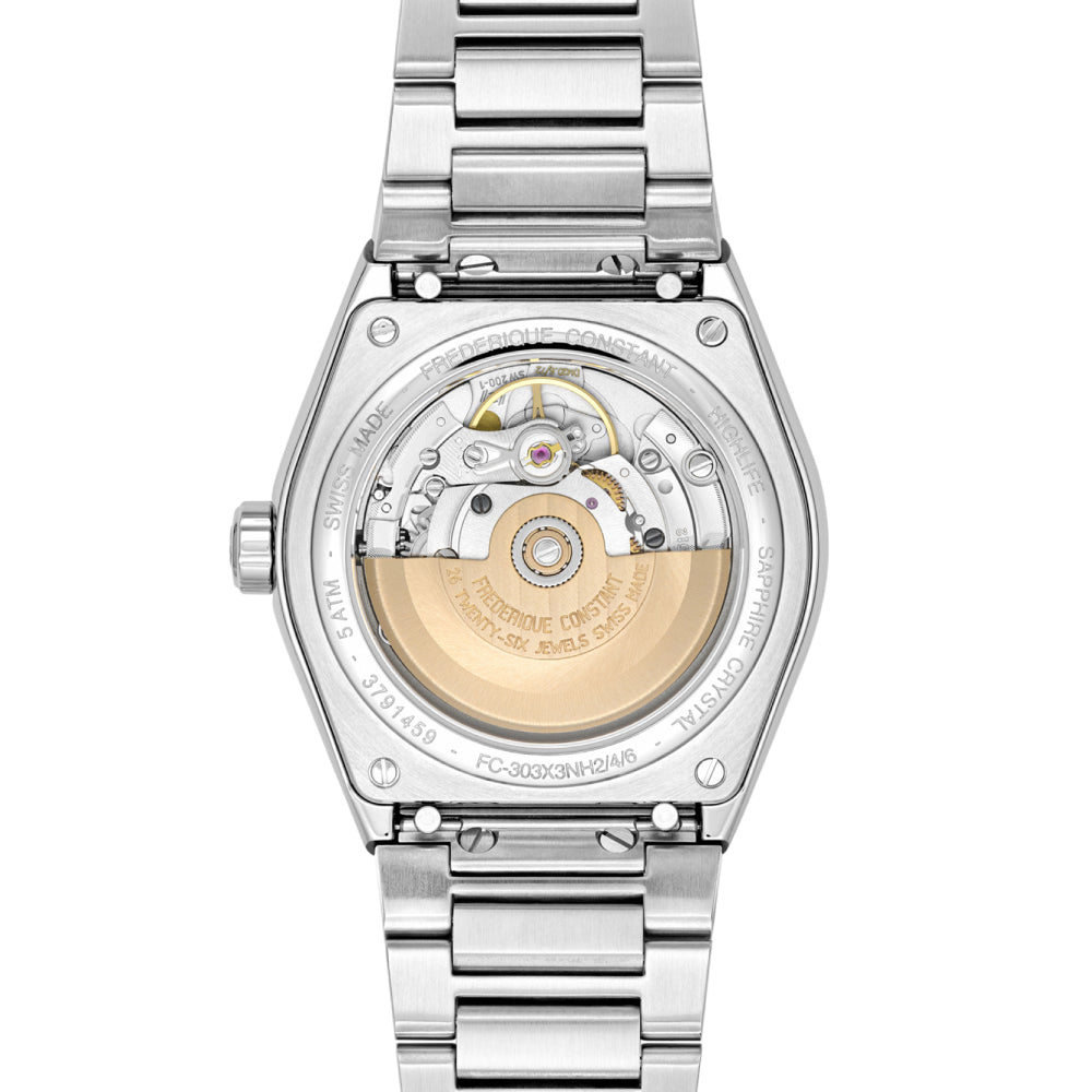 ساعة فريدريك كونستانت الرجالية بحركة أوتوماتيكية ولون مينا وردي - FC-0264+R.STRAP