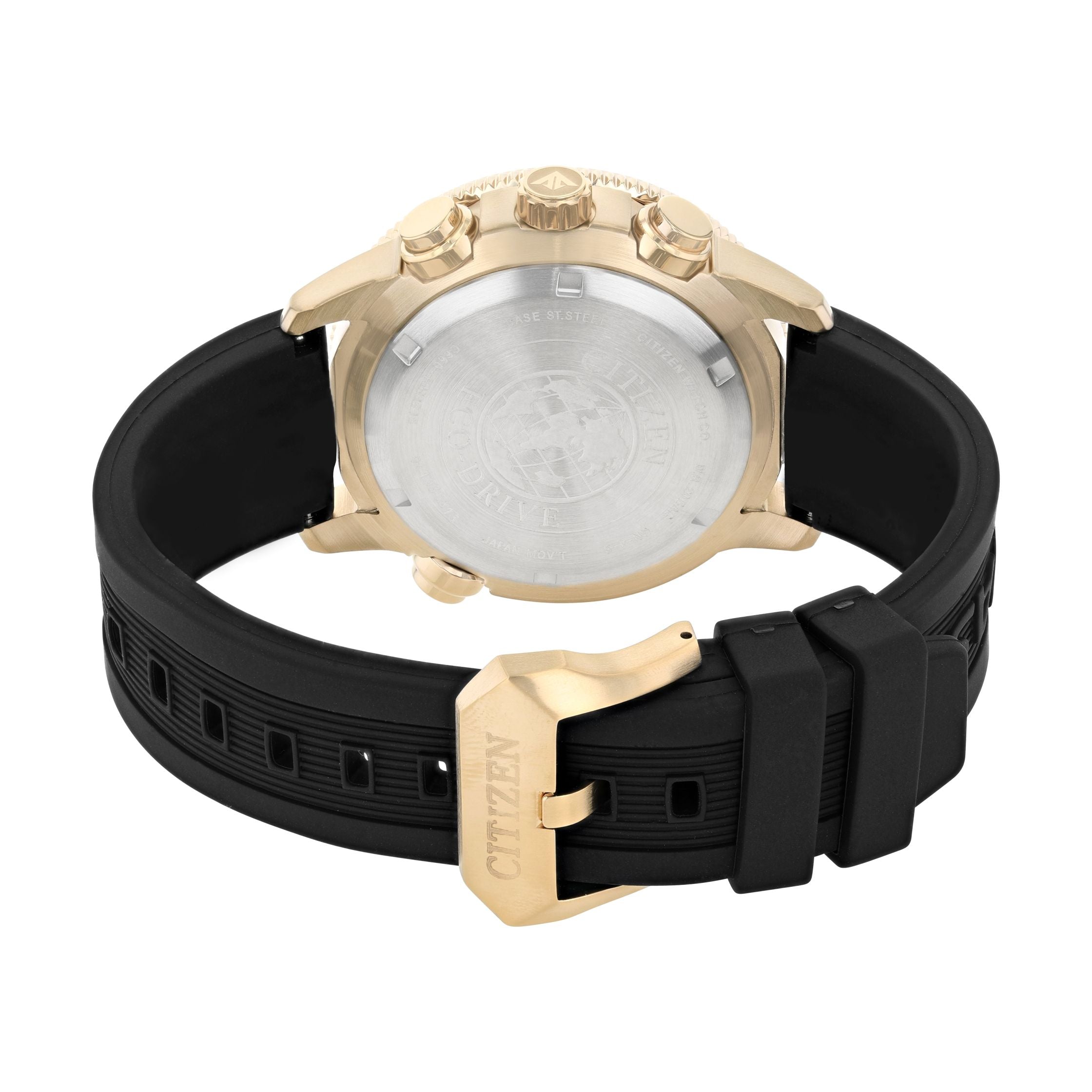 ساعة سيتيزن الرجالية بحركة تعمل بالطاقة الضوئية ولون مينا أسود - JR4063-12E