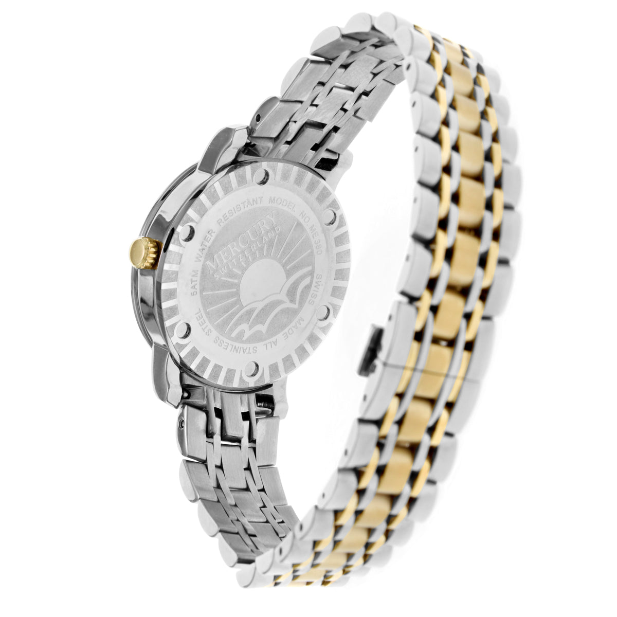 ساعة ميركوري النسائية السويسرية بحركة كوارتز ولون مينا أبيض لؤلؤي - MER-0004