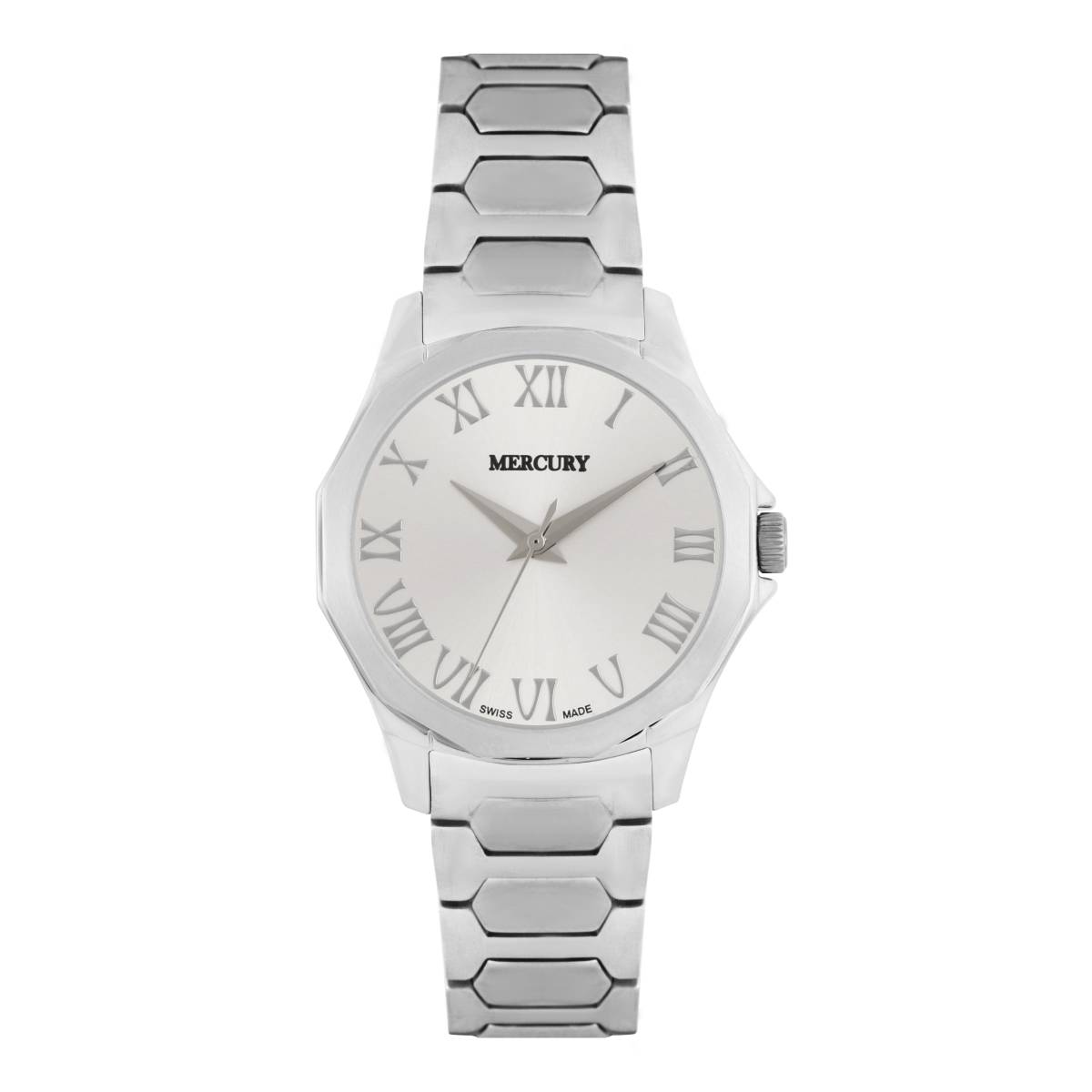 ساعة ميركوري النسائية السويسرية بحركة كوارتز ولون مينا أبيض - MER-0018