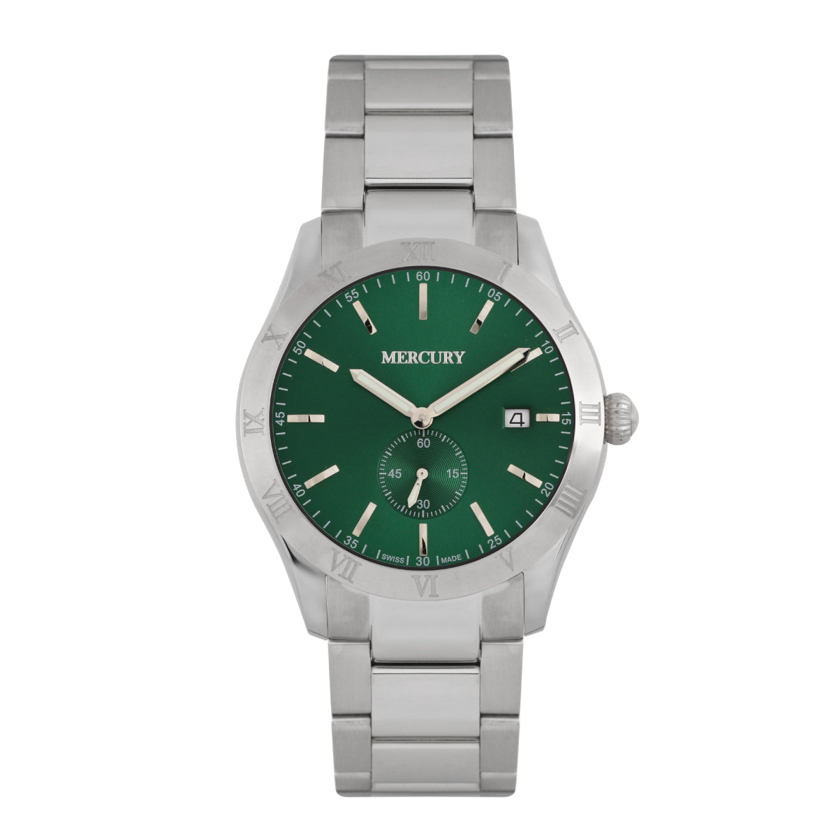 ساعة ميركوري الرجالية السويسرية بحركة كوارتز ولون مينا أخضر - MER-0054