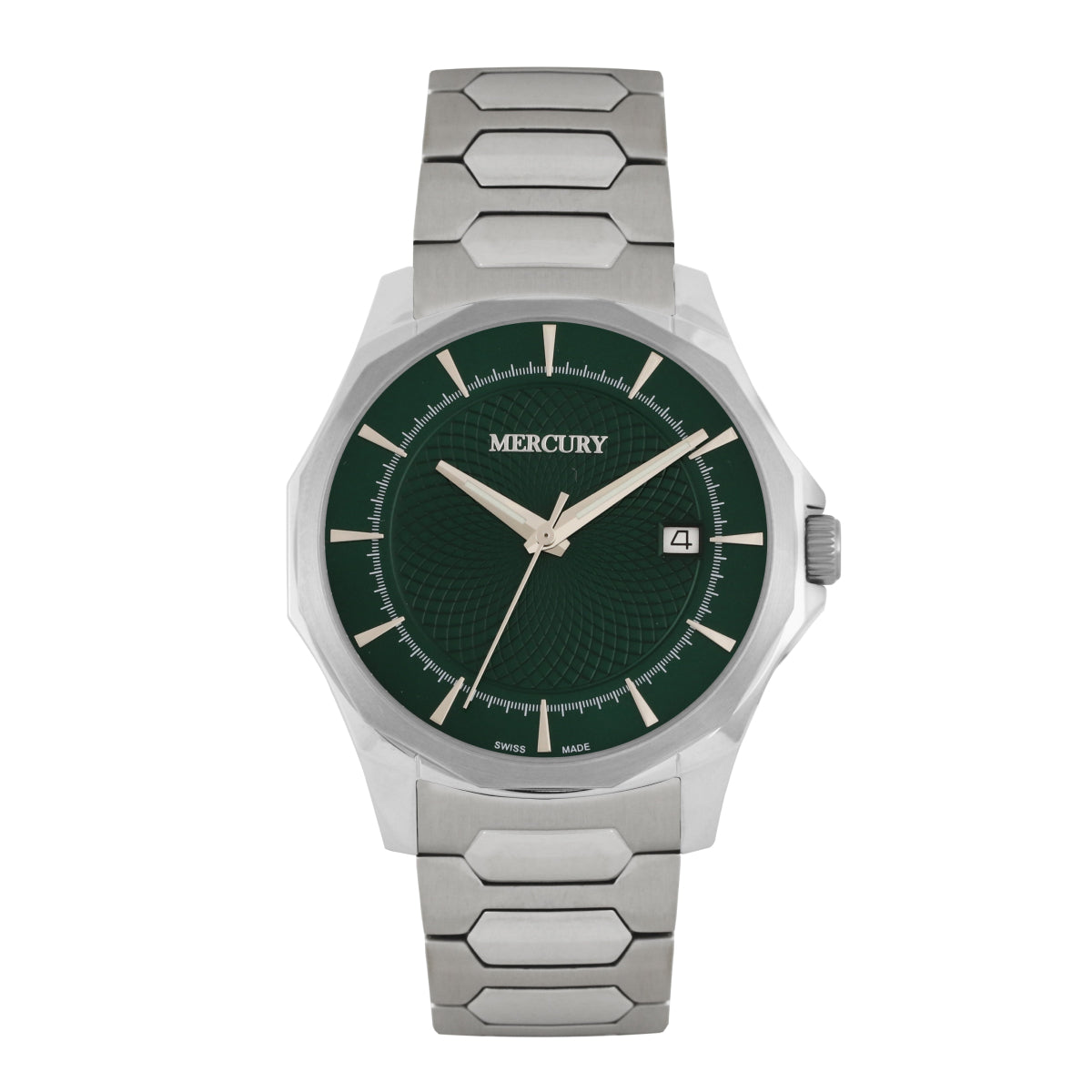 ساعة ميركوري الرجالية السويسرية بحركة كوارتز ولون مينا أخضر - MER-0046